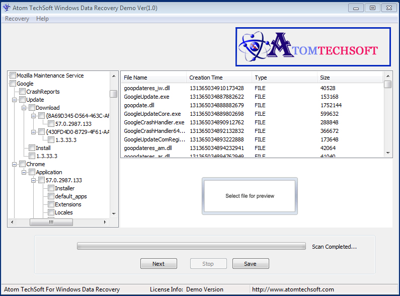 Atom Windows Data Recovery Windows 11 download